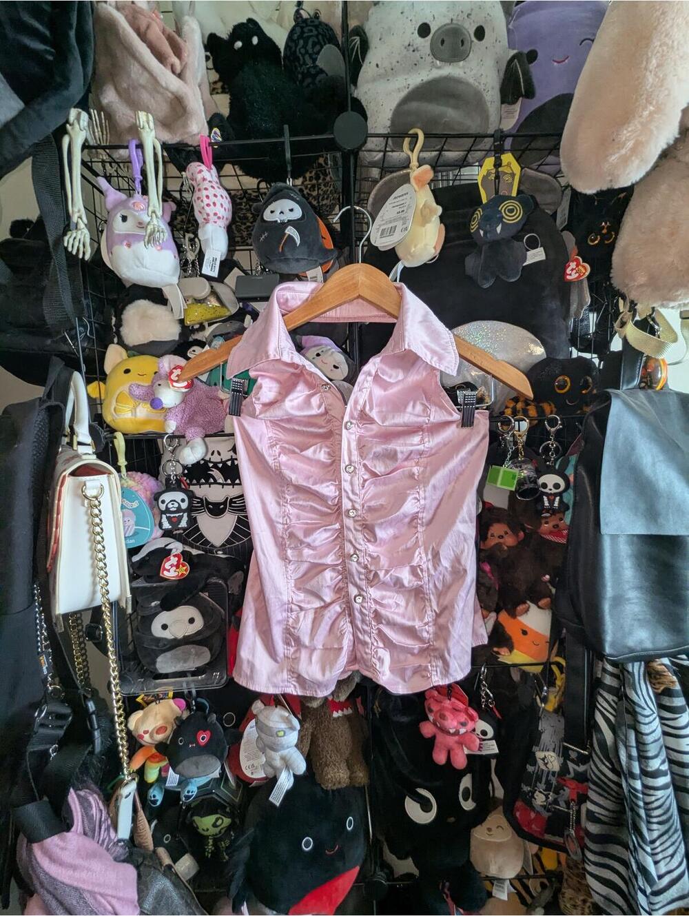 Y2K Pink Satin Halter Top